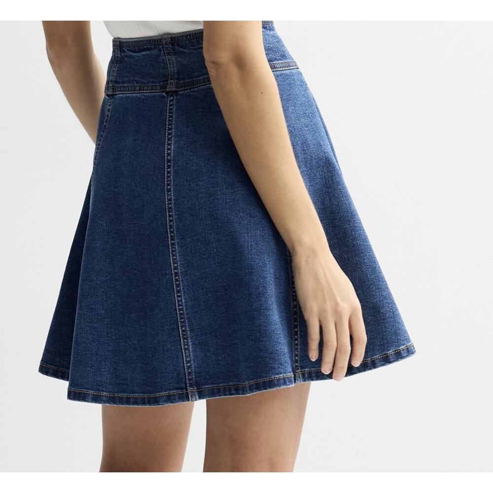 Women’s Plus Draper James Button Front Denim Pleated Mini Skirt Size 16 - Picture 8 of 9